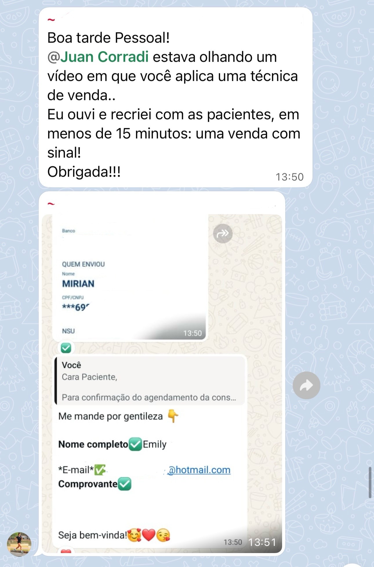 Depoimento de cliente Eixo Digital em conversa de WhatsApp 6