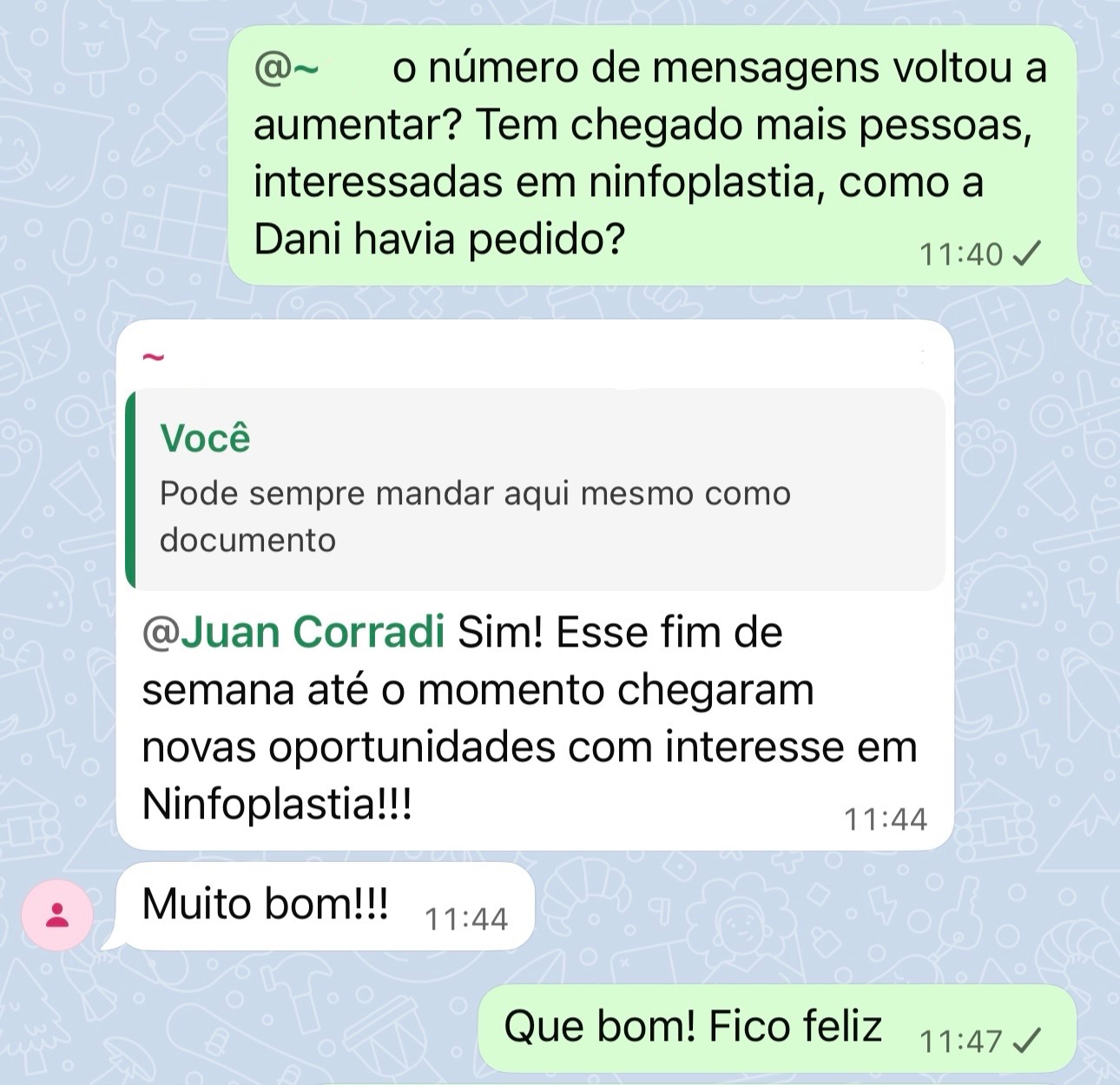 Depoimento de cliente Eixo Digital em conversa de WhatsApp 5